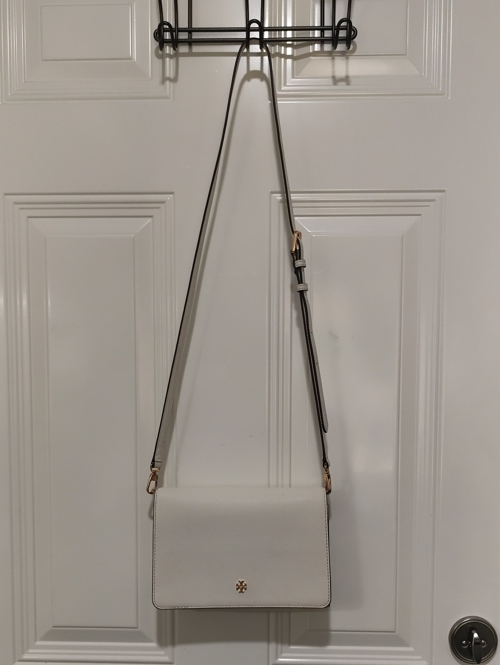 Tory Burch Cream Crossbody Bag with Gold Logo